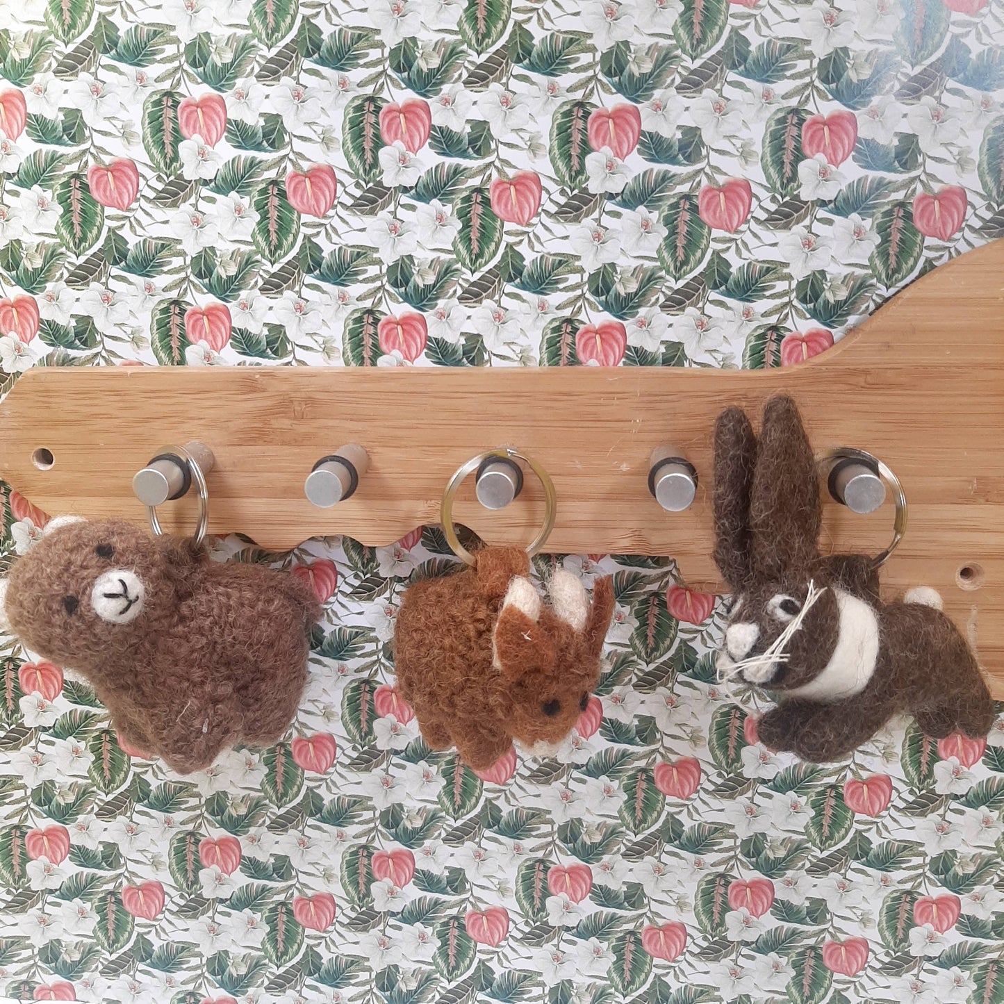 Handmade Felt Fairtrade Alpaca Keyring