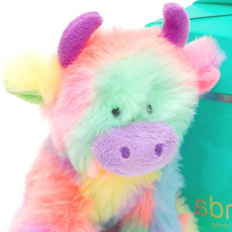 Highland Cow Soft Plush Toy Mini Rainbow 13CM