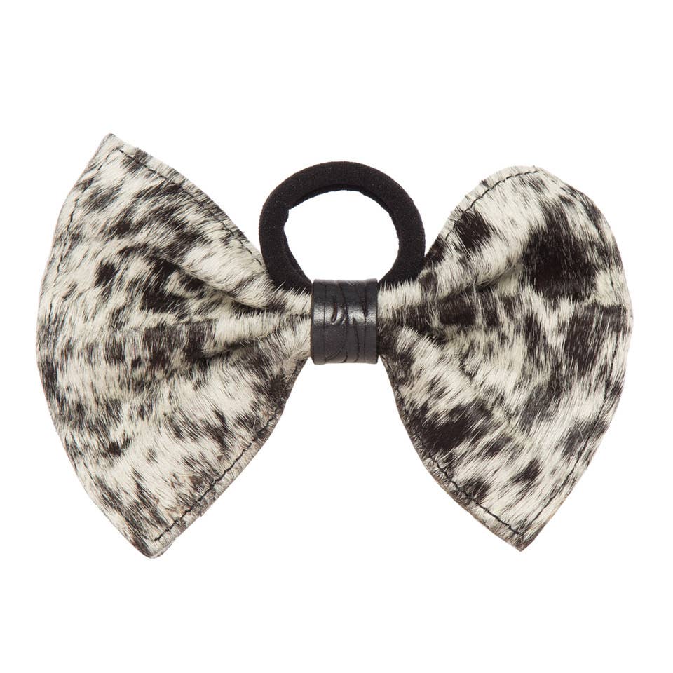 Cowhide & Tooling Leather Bow Hair Tie