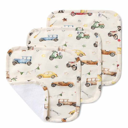 Vintage Cars Organic Wash Cloths - 3 Pack