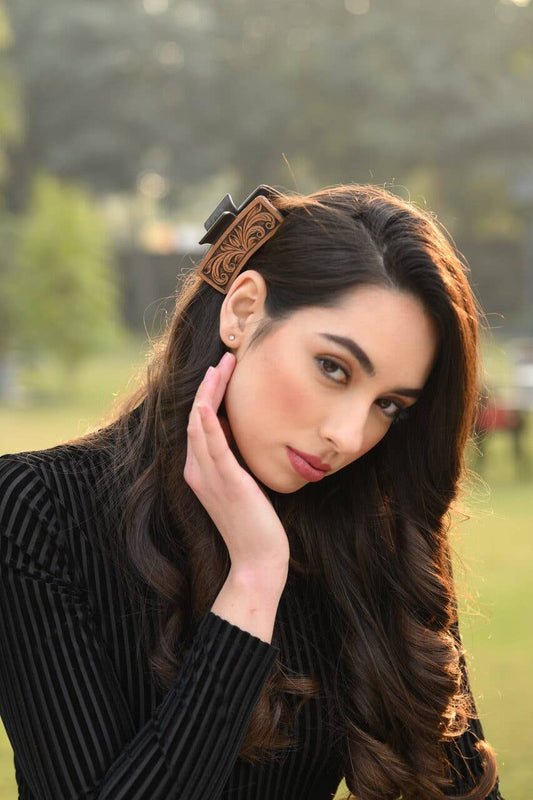 Tooling Leather Hair Clip