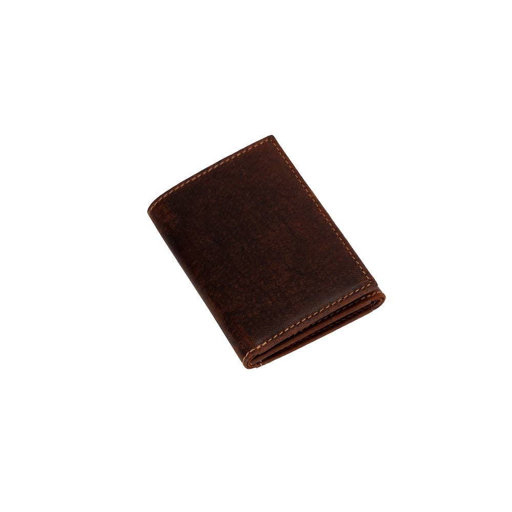 Greenwood Leather “Wellington” Men’s Tri-Fold RFID Leather Wallet – Sandel | Gift Box Included