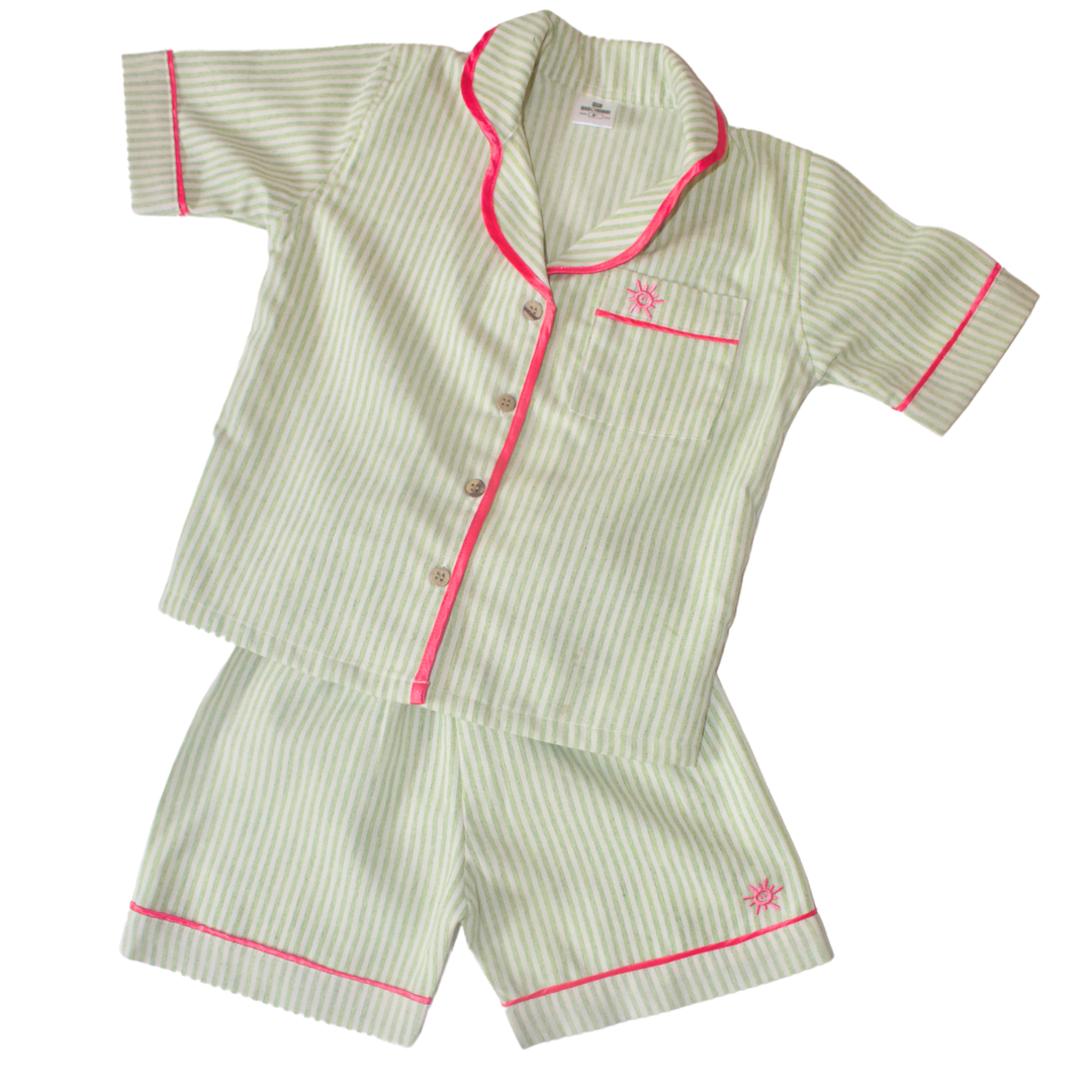 Avery Green Short Sleeve PJ Pyjama Set