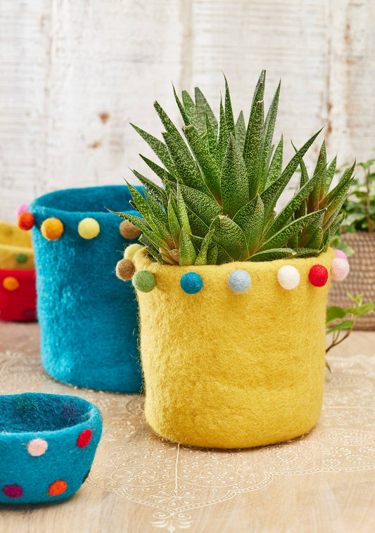 Felt Rainbow Ball Planter