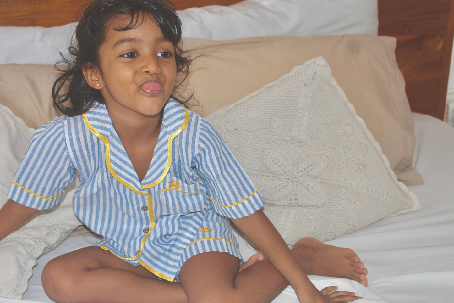 Alex Blue Short Sleeve PJ Pyjama Set