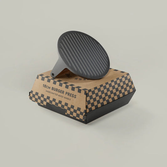 The Burger Press by Ironclad Co. Handcrafted 18cm Cast Iron Burger Smash