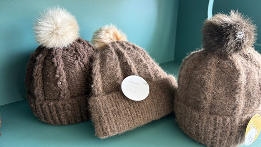 Brown Saxon Merino or Merino/Possum Beanie