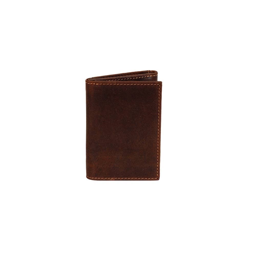 Greenwood Leather “Wellington” Men’s Tri-Fold RFID Leather Wallet – Sandel | Gift Box Included