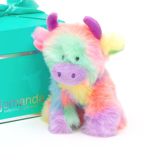 Highland Cow Soft Plush Toy Mini Rainbow 13CM